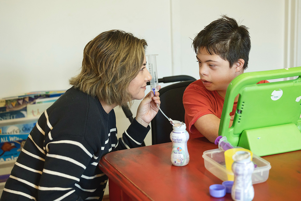 A child with a stomy bag