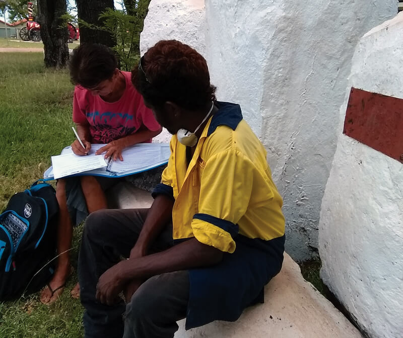 Aboriginal Community Worker Anne Marie Lee and community member Ricardo