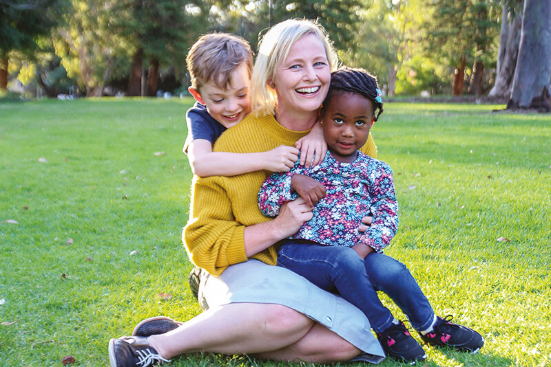 Dr Shannon Simpson with Kaedin and Toni who were both born premmie.